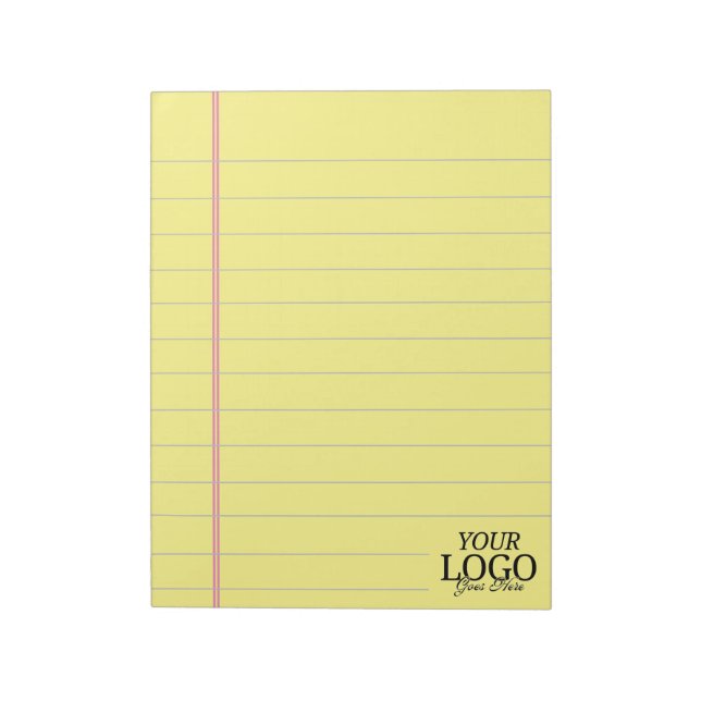 Bloc-note Légal Jaune Classique 8,5 x 11 avec logo (Tourné)