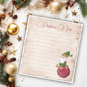 Bloc-note L'elfe du Père Noël sur un ornement de Noël 