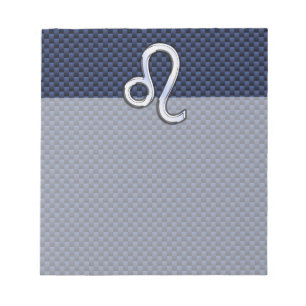 Bloc-note Léo Zodiac Sign on Navy Blue Carbon Fiber Print