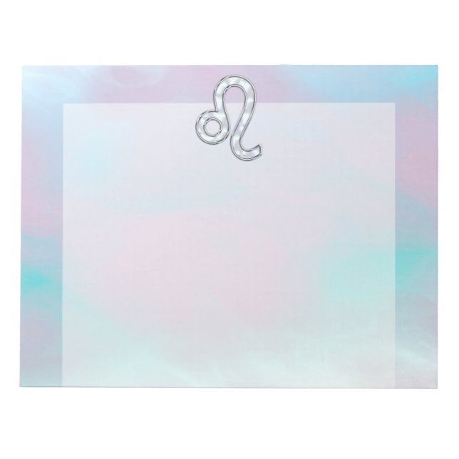 Bloc-note Leo Zodiac Sign on Pastels Nacre Style Print (Devant)