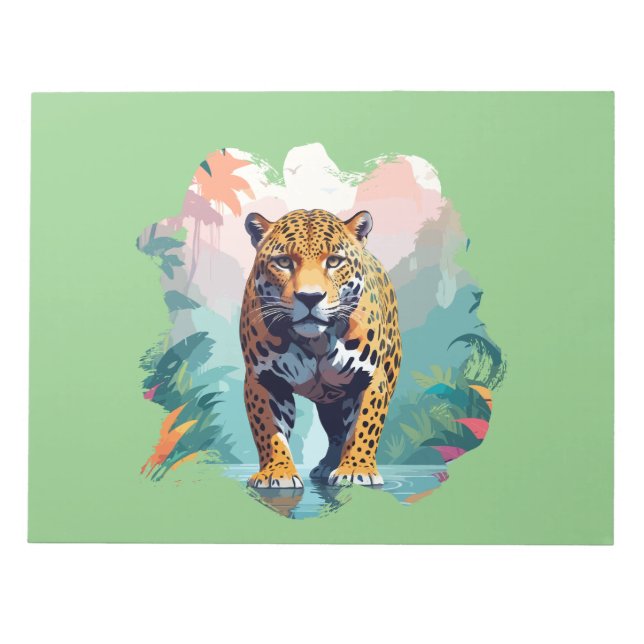 Bloc-note Leopard Vector Art Animal Dans La Nature Majestueu (Devant)