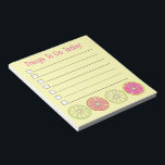 Bloc-note Les Choses À Faire Aujourd'Hui Agrumes Fruits Slic<br><div class="desc">Le design du Bloc-notes présente une illustration originale d'une rangée de tranches de citron, de citron vert, de pamplemousse et d'agrumes orange, avec DES CHOSES À FAIRE AUJOURD'HUI dans une police amusante. De nombreux autres blocs-notes illustrés sont également disponibles dans cette boutique. Cette conception est également disponible sur d'autres produits....</div>