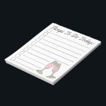 Bloc-note Les Choses À Faire Aujourd'Hui Bubbly Pink Champag<br><div class="desc">Le design de la tablette de style Liste présente une illustration originale de deux verres de champagne rose mousseux, avec CHOSES À FAIRE AUJOURD'HUI dans une police amusante. Idéal pour une fête de bachelorette ou une douche nuptiale. De nombreux autres blocs-notes illustrés sont également disponibles dans cette boutique. Cette conception...</div>