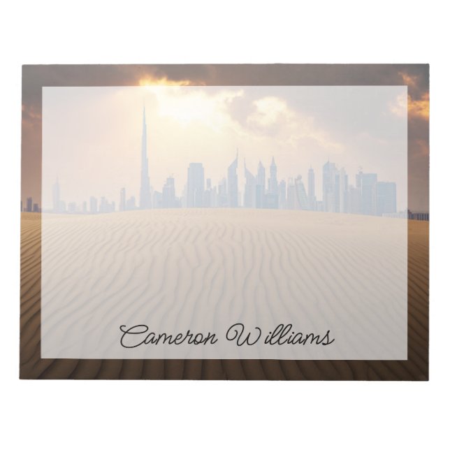 Bloc-note Les déserts | Vue Skyline de Dubaï depuis la dune  (Devant)