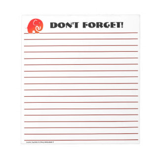 Bloc-note Les éléphants n'oublient pas (Bloc-notes personnal