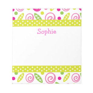 Bloc-note Les fleurs abstraites de rose et de vert ont