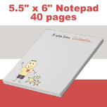 Bloc-note Les gosses, c'est Gray red yellow<br><div class="desc">Personalize this notepad for a little boy,  with name. Designed in gray with little boy stick dressed in red,  black and yellow,  with yellow stars.</div>
