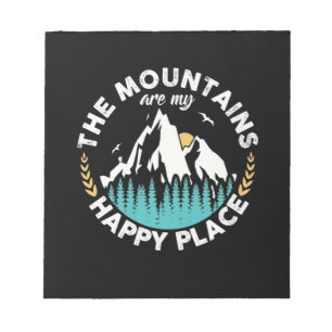 Bloc-note Les Montagnes Sont Mon Endroit Heureux