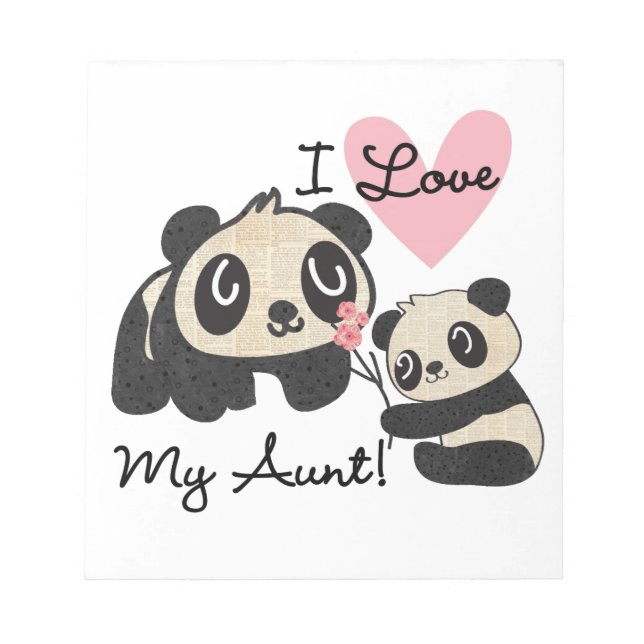 Bloc-note Les pandas I aiment ma tante (Devant)
