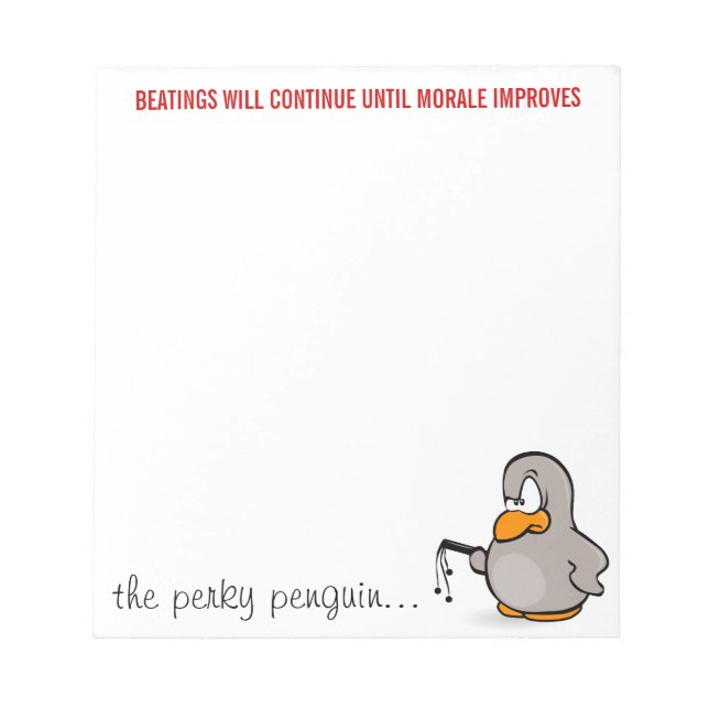 Bloc-note Les passages à tabac se poursuivront jusqu'à ce qu (Devant)