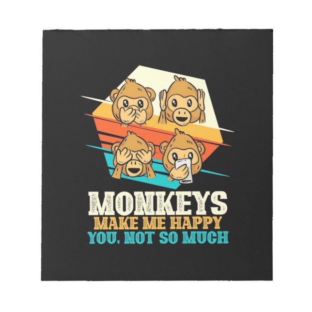 Bloc-note Les singes me rendent heureux (Devant)