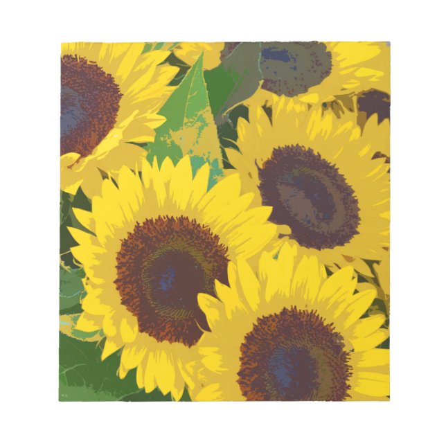 Bloc-note Les tournesols d'été jaunes (Devant)