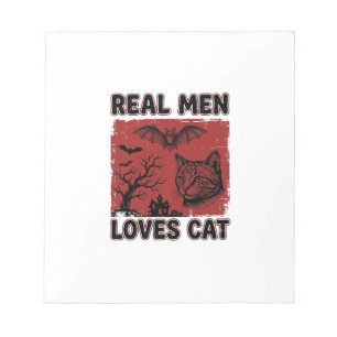 Bloc-note Les vrais hommes aiment les chats Halloween Vintag