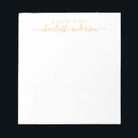 Bloc-note Lettrage de script simple en Jaune personnalisé<br><div class="desc">Lettrage de script simple dans le Bloc-notes personnalisé jaune</div>