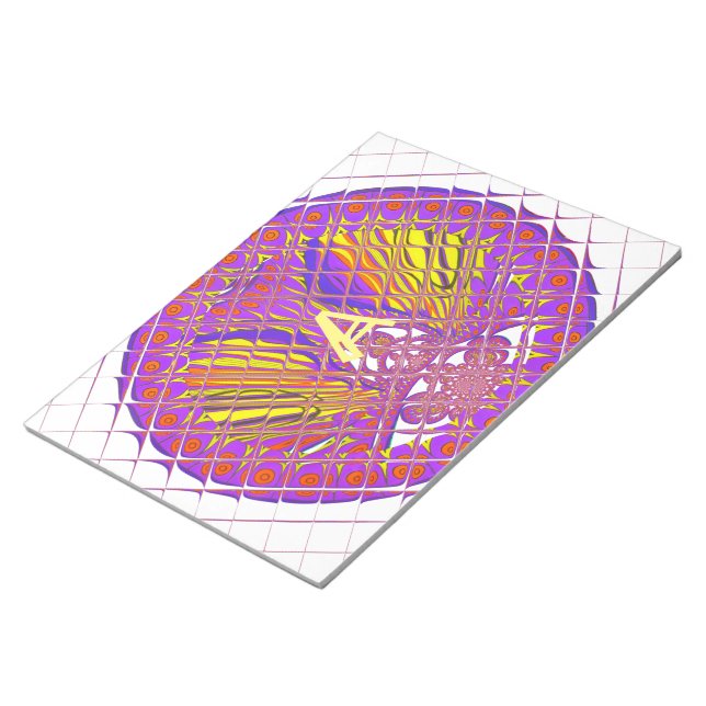 Bloc-note Lettre A, logo coloré design du texte (Incliné)