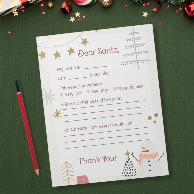 Bloc-note Lettre au Père Noël - Noël Cosy (Créateur téléchargé)
