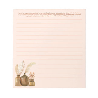 Bloc-note Lettre JW écriture Boho note pad