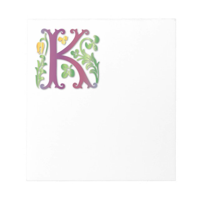 Bloc-note Lettre K Monogramme Fleur de lis (Devant)