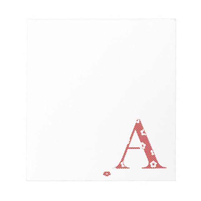 Bloc-note LETTRE Motif Fleur A(rouge) (Devant)