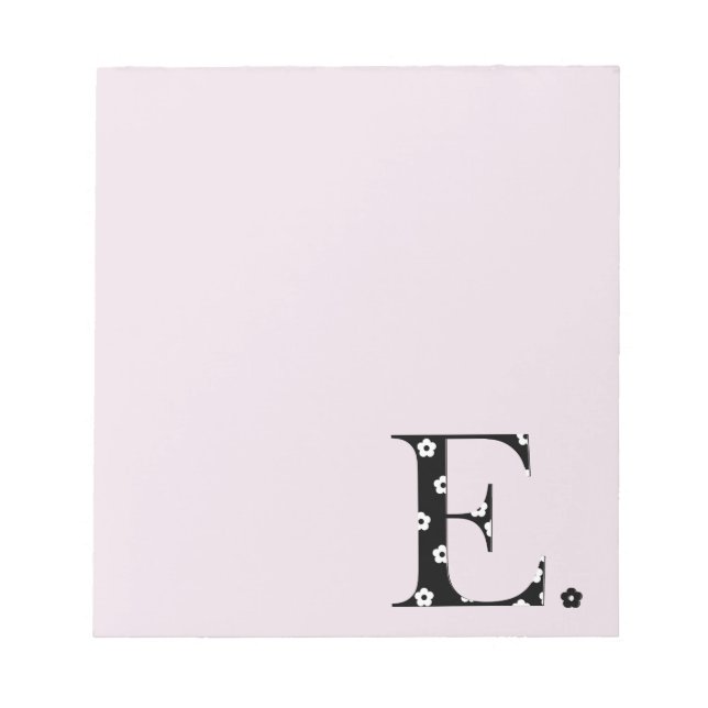 Bloc-note LETTRE Motif Fleur E (Devant)