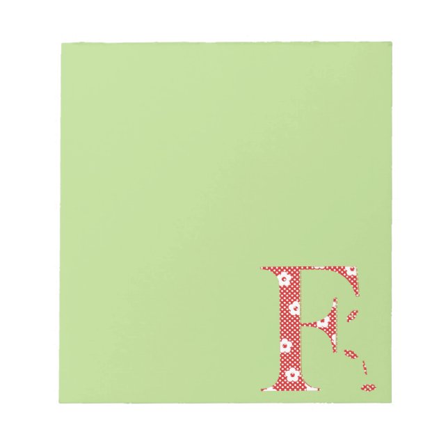Bloc-note LETTRE Motif Fleur F(rouge) (Devant)