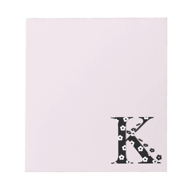 Bloc-note LETTRE Motif Fleur K (Devant)