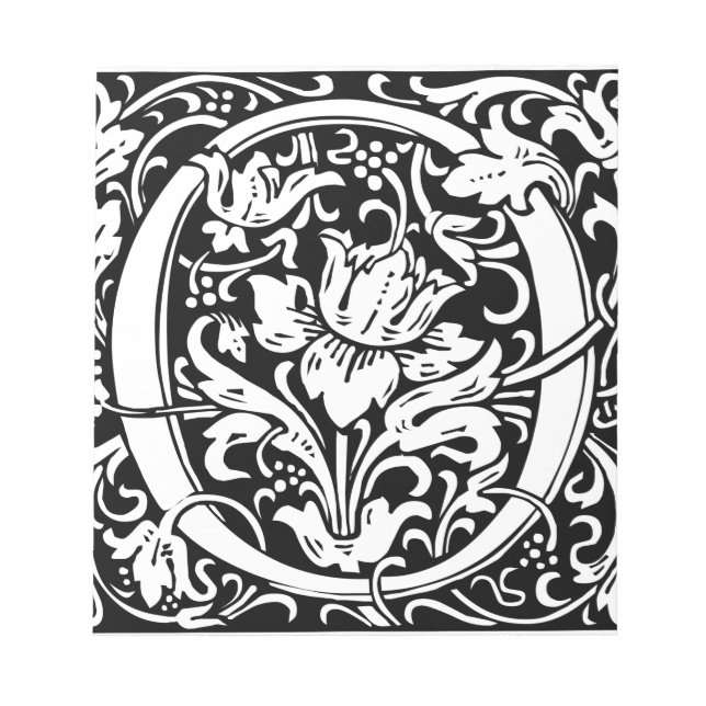 Bloc-note Lettre O Monogramme Art Nouveau Médiéval (Devant)