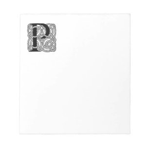 Bloc-note Lettre P Monogramme Nœud Celtique Vintage