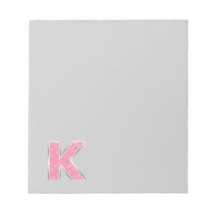 Bloc-note Lettre Parties scintillant rose K