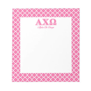 Bloc-note Lettres Alphi Chi Omega rose