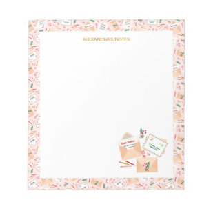 Bloc-note Lettres mignonnes à Père Noël et Mail Motif de Noë