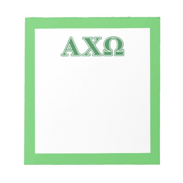 Bloc-note Lettres Vertes Alpha Chi Omega (Devant)