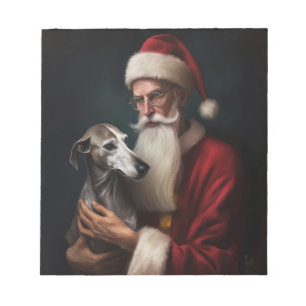 Bloc-note Lévrier avec le Père Noël Festif Noël