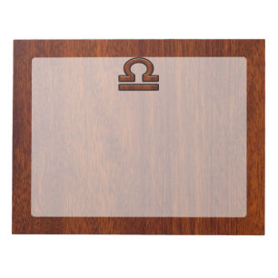 Bloc-note Libra Zodiac Sign on Mahogany Style Decor