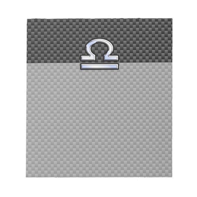 Bloc-note Libra Zodiac Symbol on Carbon Fiber Print (Devant)