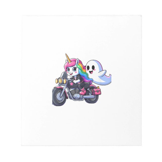 Bloc-note Licorne à moto garçons filles hommes femmes K (Devant)