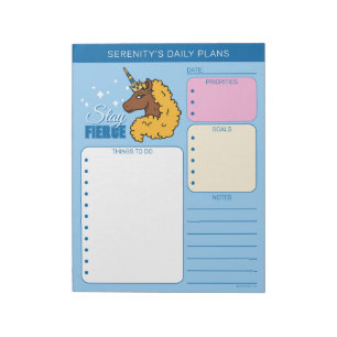 Bloc-note Licorne Afro Jaune
