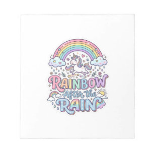 Bloc-note Licorne Arc-en-ciel après la pluie Premium Vector