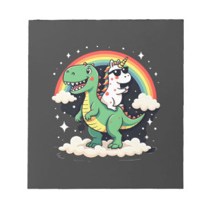 Bloc-note Licorne Arc-en-Ciel Chevauchant T rex - Garçons Fi