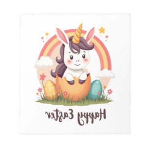 Bloc-note Licorne arc-en-ciel œuf de Pâques joyeux vintage E