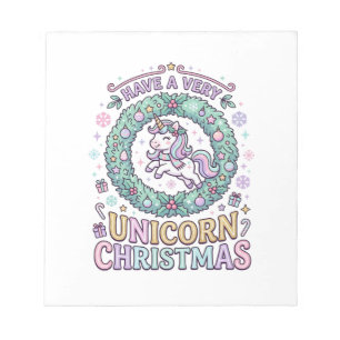 Bloc-note Licorne Avoir un très Licorne Noël Gras Typogra