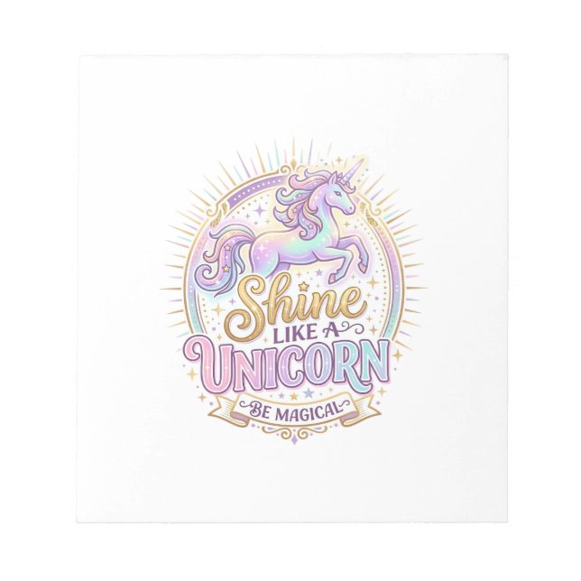 Bloc-note Licorne Brille Comme une Licorne POD Prêt Marché (Devant)