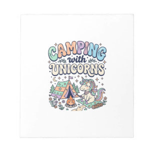 Bloc-note Licorne Camping avec Licorne Kawaii Autocollant et