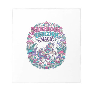 Bloc-note Licorne Champignon Licorne Magie Coloré POD Artwor