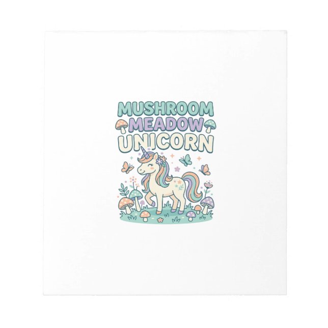 Bloc-note Licorne Champignon Prairie Licorne T-Shirt Mode De (Devant)