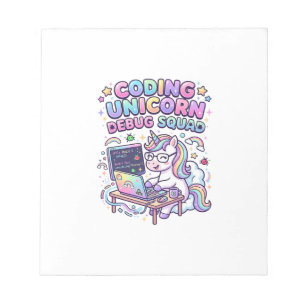 Bloc-note Licorne Coding Licorne Debug Squad Marché Charmeur