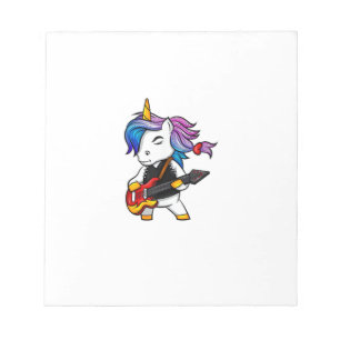 Bloc-note Licorne cool rock and roll avec guitare pour les f