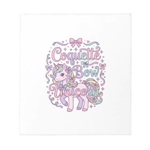 Bloc-note Licorne Coquette Bow Licorne Mignon Graphique Past