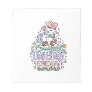 Bloc-note Licorne Cowgirl Licorne Énergie Mignon Produit Pas