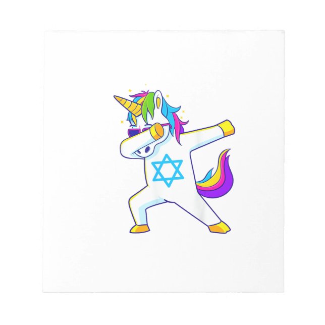 Bloc-note Licorne Dabbing Hanukkah Juive Dansante Chanukah K (Devant)